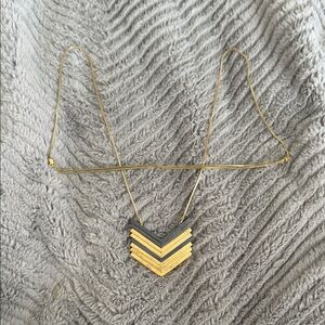 LOFT Gold and Black Chevron Necklace